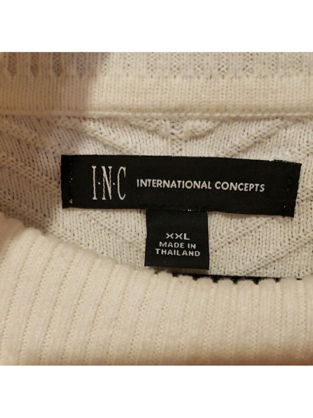 INC International Concepts Woman's Ivory Turtleneck Sweater - Picture 2 of 9